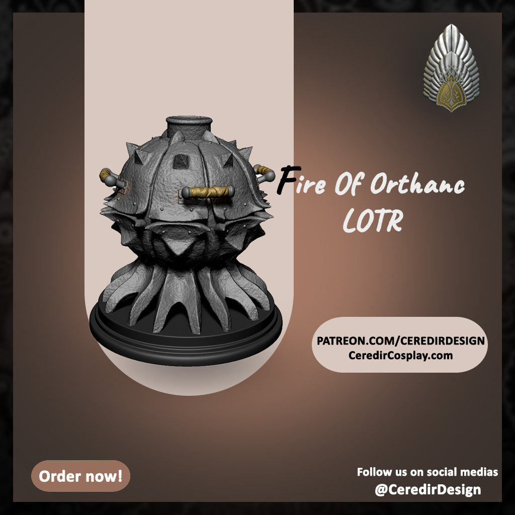 Fire of Orthanc lord of the rings 3D DIGITAL DOWNLOAD