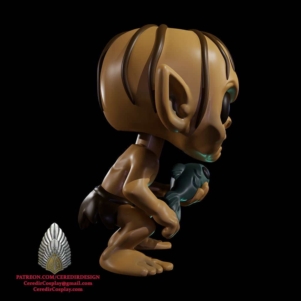 Gollum Pop styled lord of the rings 3D DIGITAL DOWNLOAD