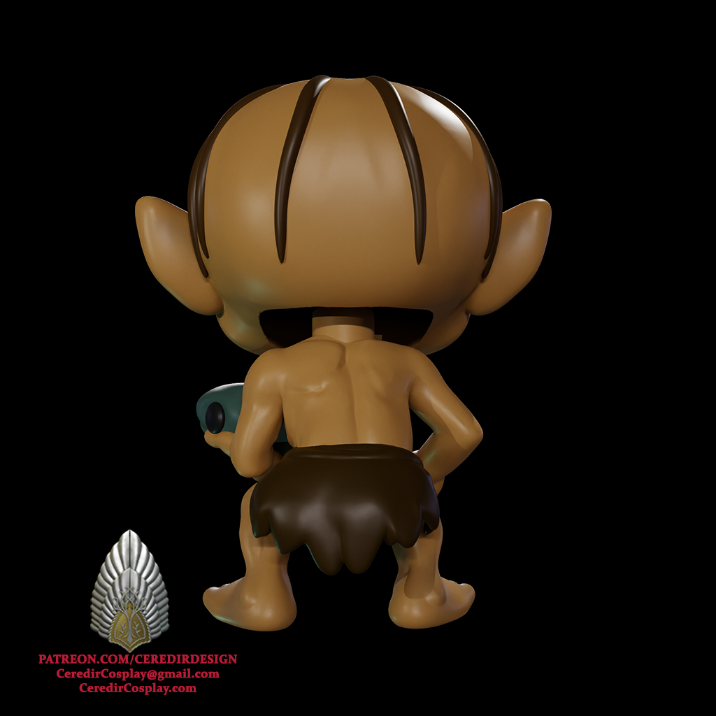 Gollum Pop styled lord of the rings 3D DIGITAL DOWNLOAD