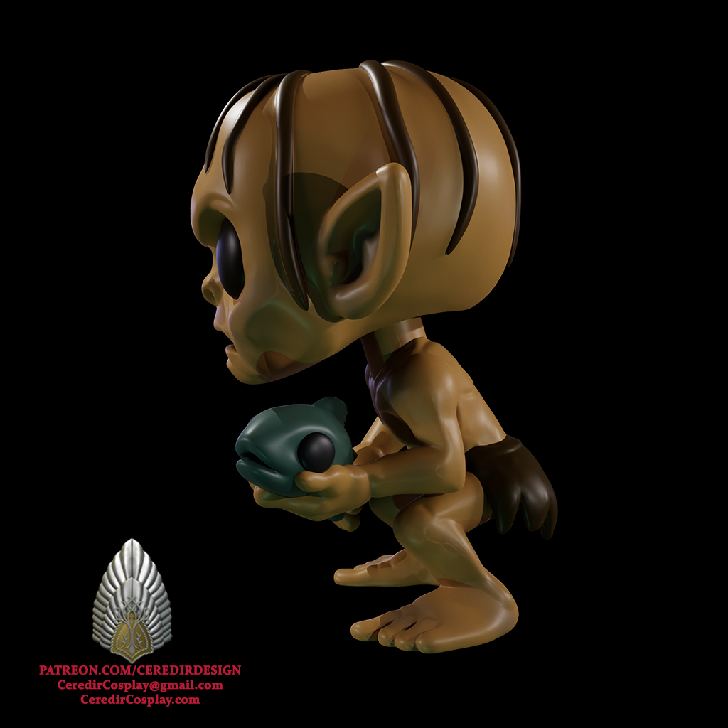 Gollum Pop styled lord of the rings 3D DIGITAL DOWNLOAD