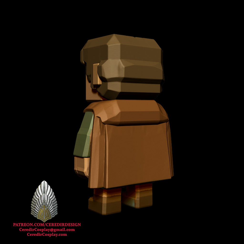 Frodo and Sam Mini fig Minecraft style lord of the rings 3D DIGITAL DOWNLOAD